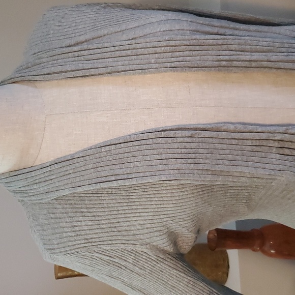 Apt. 9 Grey Ribbed Waterfall Cardigan Size XL - Picture 2 of 4
